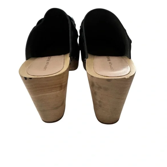 Loeffler Randall Merrill Black Braided Leather High Heel Clogs Size 6 - Picture 3 of 4